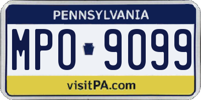 PA license plate MPO9099