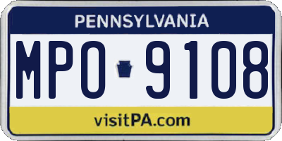 PA license plate MPO9108