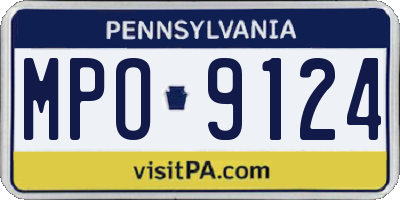 PA license plate MPO9124