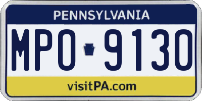 PA license plate MPO9130