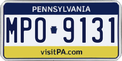 PA license plate MPO9131