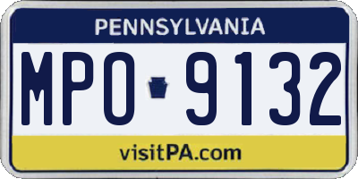 PA license plate MPO9132