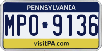 PA license plate MPO9136