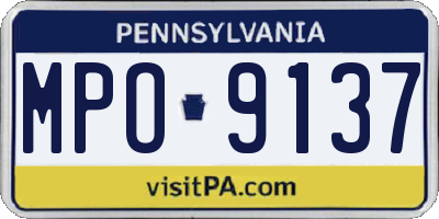 PA license plate MPO9137