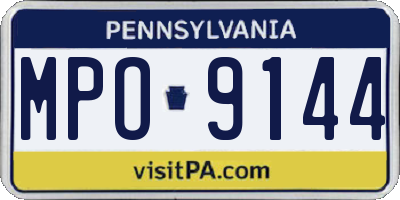 PA license plate MPO9144