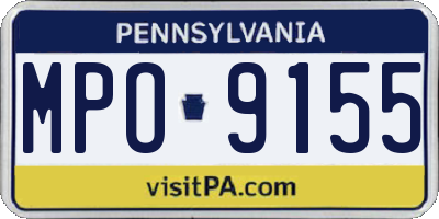 PA license plate MPO9155