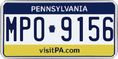PA license plate MPO9156
