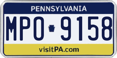 PA license plate MPO9158