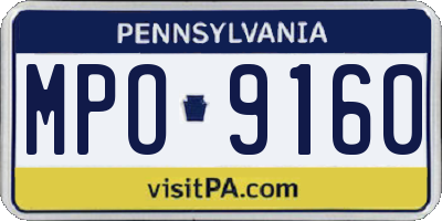 PA license plate MPO9160