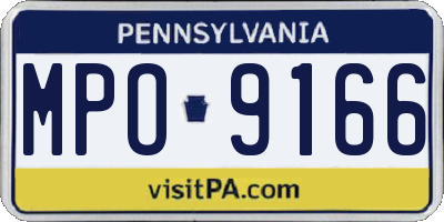 PA license plate MPO9166