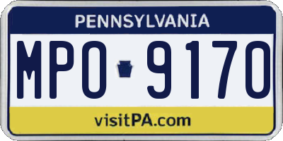 PA license plate MPO9170