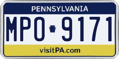 PA license plate MPO9171