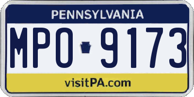 PA license plate MPO9173