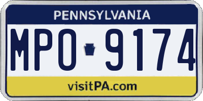 PA license plate MPO9174