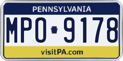 PA license plate MPO9178