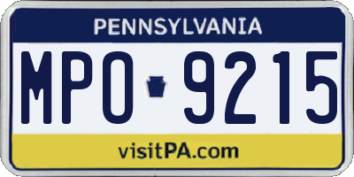 PA license plate MPO9215