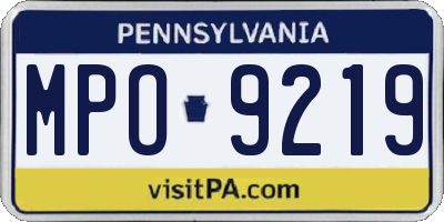 PA license plate MPO9219