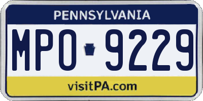PA license plate MPO9229