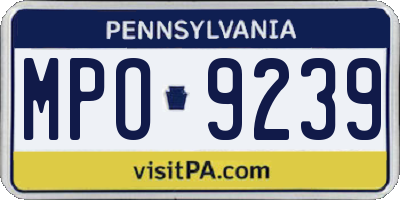 PA license plate MPO9239