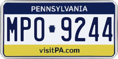 PA license plate MPO9244