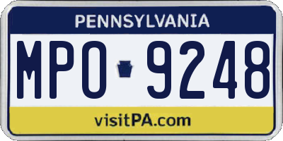 PA license plate MPO9248