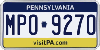 PA license plate MPO9270