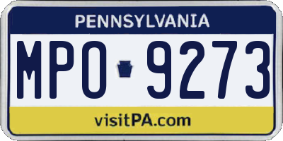 PA license plate MPO9273