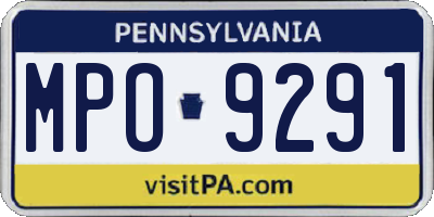PA license plate MPO9291