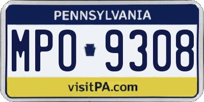 PA license plate MPO9308