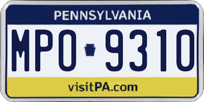 PA license plate MPO9310