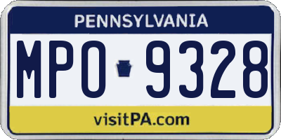 PA license plate MPO9328
