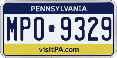 PA license plate MPO9329