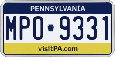 PA license plate MPO9331