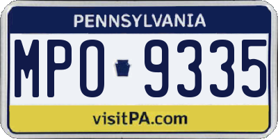 PA license plate MPO9335