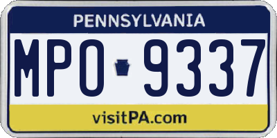 PA license plate MPO9337