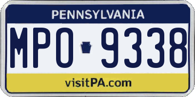 PA license plate MPO9338