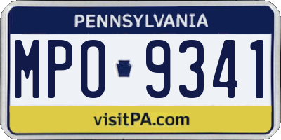 PA license plate MPO9341