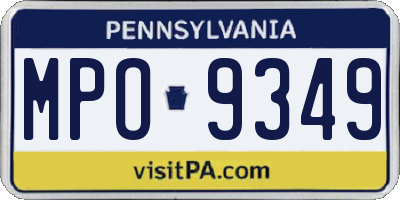 PA license plate MPO9349