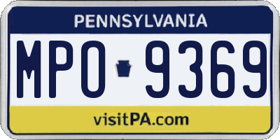 PA license plate MPO9369