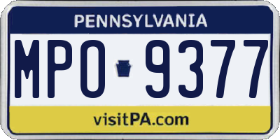 PA license plate MPO9377