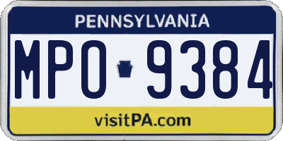 PA license plate MPO9384