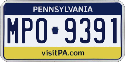 PA license plate MPO9391