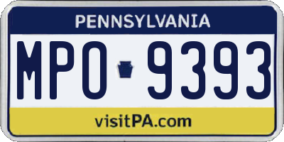 PA license plate MPO9393