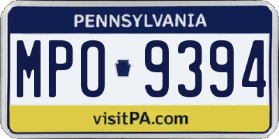 PA license plate MPO9394