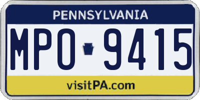 PA license plate MPO9415