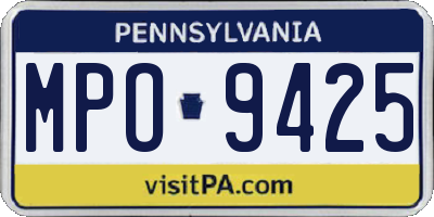 PA license plate MPO9425