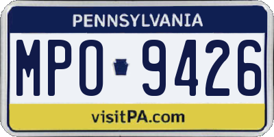 PA license plate MPO9426