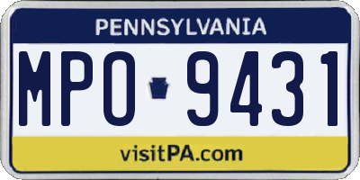 PA license plate MPO9431