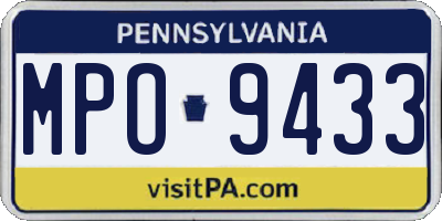 PA license plate MPO9433
