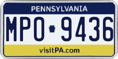 PA license plate MPO9436